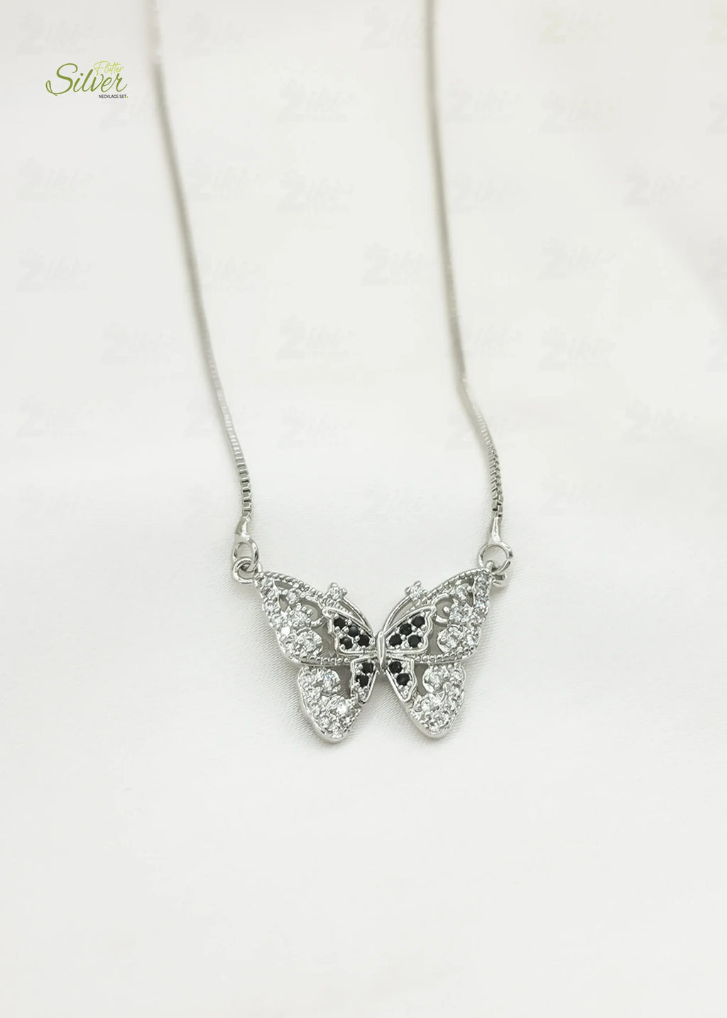 Silver Flutter Necklace Set