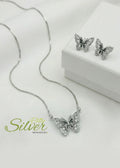 Silver Flutter Necklace Set